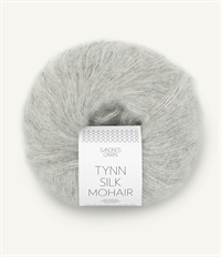 1022 Grå Melert Tynn Silk Mohair