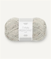 1034 Lys Gråmelert med Natur Tweed, Tynn Peer Gynt