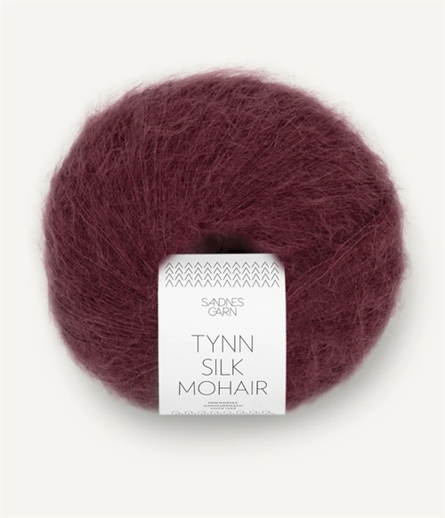 4372 Dyp Burgunder, Tynn Silk Mohair