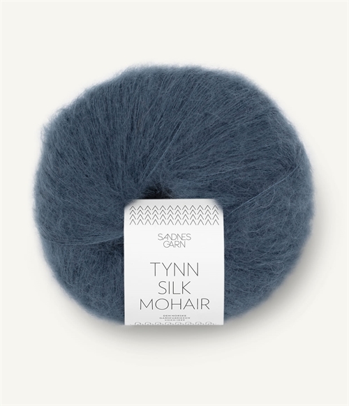 6081 Dyp Blå, Tynn Silk Mohair