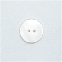 15 mm Knap, Hvid Perlemor