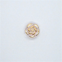 12 mm Knap, Rosa/guld Blomst