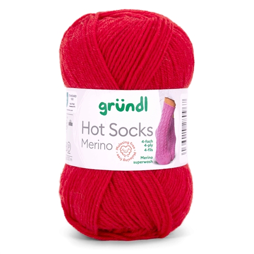 16 Ildrød HOT SOCKS MERINO