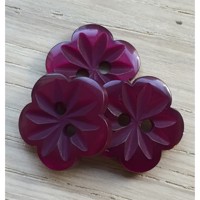15 mm Knap, Bordeaux Blomst