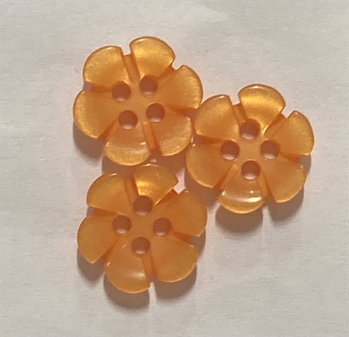 15 mm Knap, Lys Orange Blomst