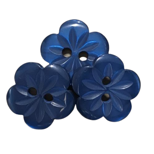 15 mm Blå Knap, Blomst