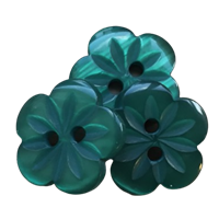 15 mm Knap, Grøn Blomst