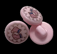 11 mm Rosa Knap, med babysok